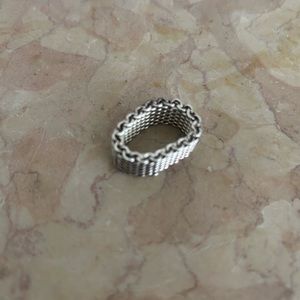 TIFFANY & CO. SOMERSET STERLING SILVER MESH RING